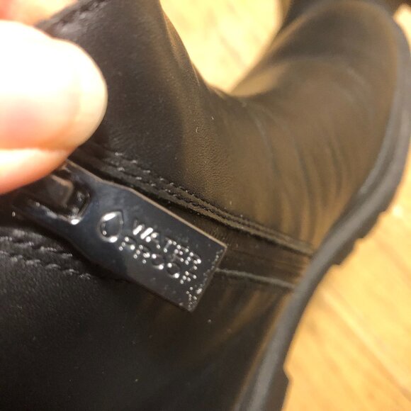 Vionic black wedge booties, style Karsen, leather waterproof, 8 - Picture 13 of 14